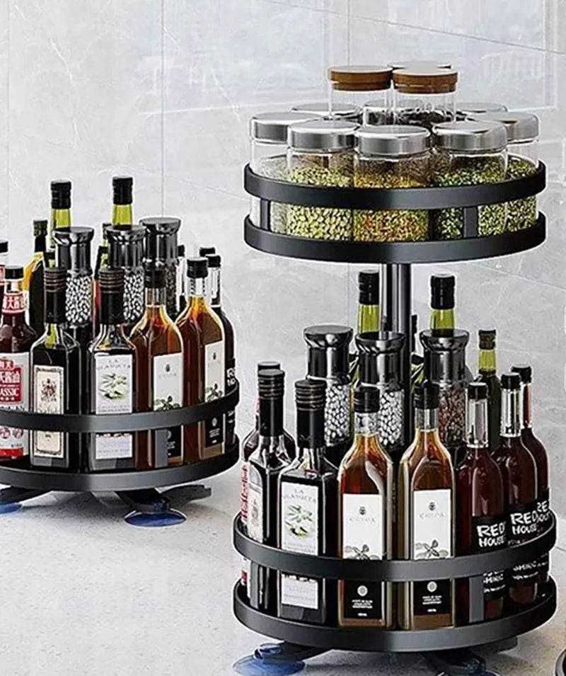 360 Rotation Spice Rack Multi-Layer Kitchen Organizer Tray - Estalios