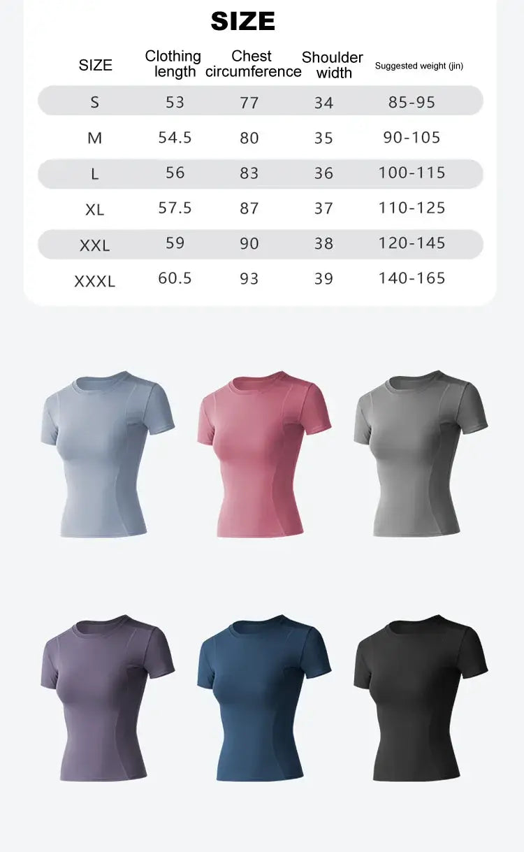 Women Yoga T-shirts Short Sleeve Sports Top Solid Color Gym Workout Running Training Shirts Quick Dry Fitness Gym Sport