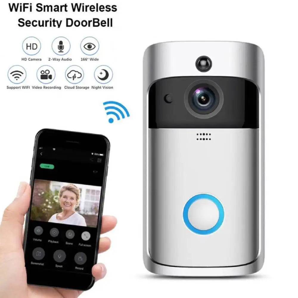 WiFi Video Doorbell 2 Way Audio Security Home Door Bell 720P Night Vision with Noise Cancelling Microphone Smart Human Detection - Estalios