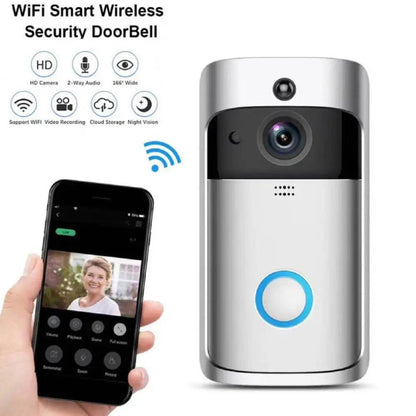 WiFi Video Doorbell 2 Way Audio Security Home Door Bell 720P Night Vision with Noise Cancelling Microphone Smart Human Detection - Estalios