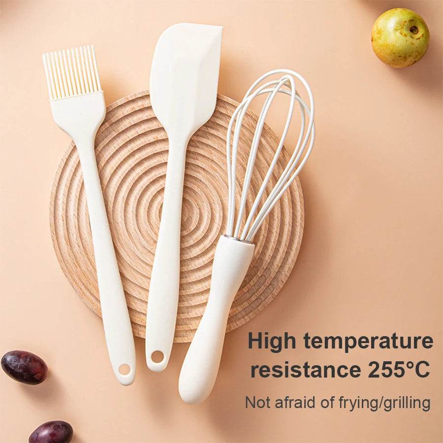 Silicone Baking Set with Spatula, Whisk, and Brush - Estalios