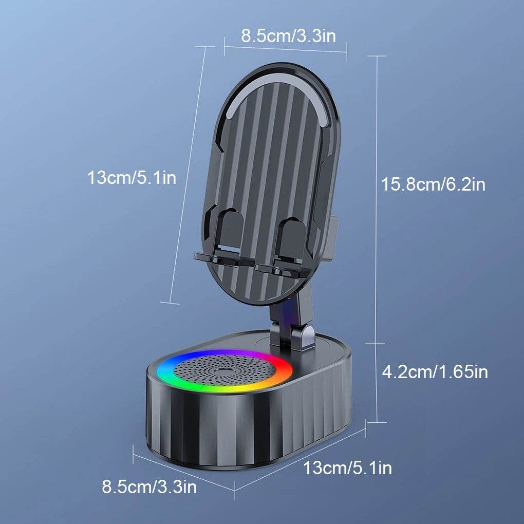 Portable Cell Phone Stand Speaker With Surround Sound Black - Estalios