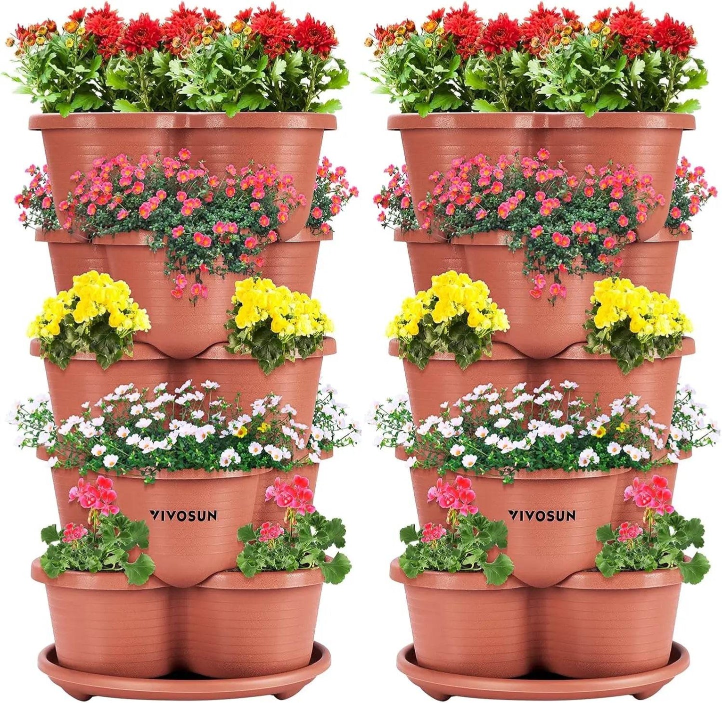 2-Pack 5 Tier Vertical Gardening Planter for Herbs and Flowers - Estalios