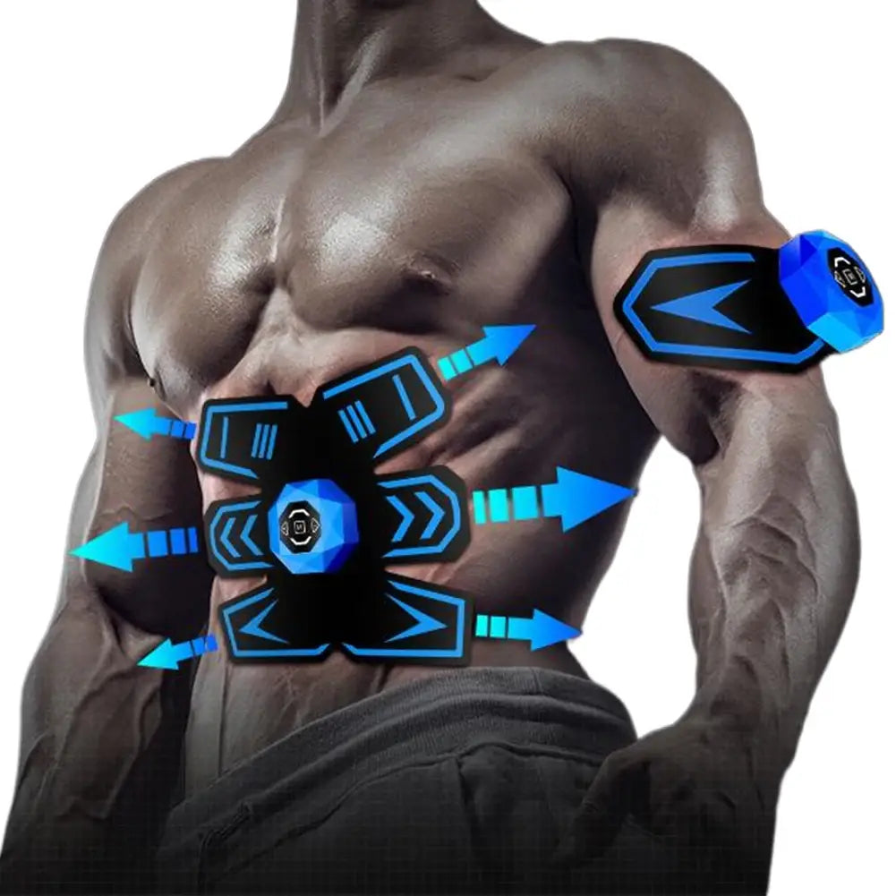 Abdomen Muscle Stimulator with Arm Trainer Abdominal Training Device Portable Wireless Workout Equipment for Muscle
