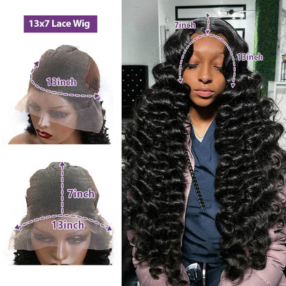 250 Density Loose Wave 13x6 HD Lace Front Wig 30 40 Inch - Estalios