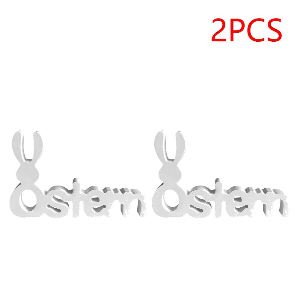 2-5PCS Easter Bunny Decoration Mold Reusable Silicone Bunny Mold Alphabet Silicone Mold for Concrete Gypsum Resin Casting - Estalios