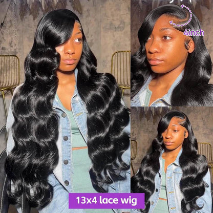 13x6 HD Transparent Body Wave Lace Frontal Human Hair Wig - Estalios
