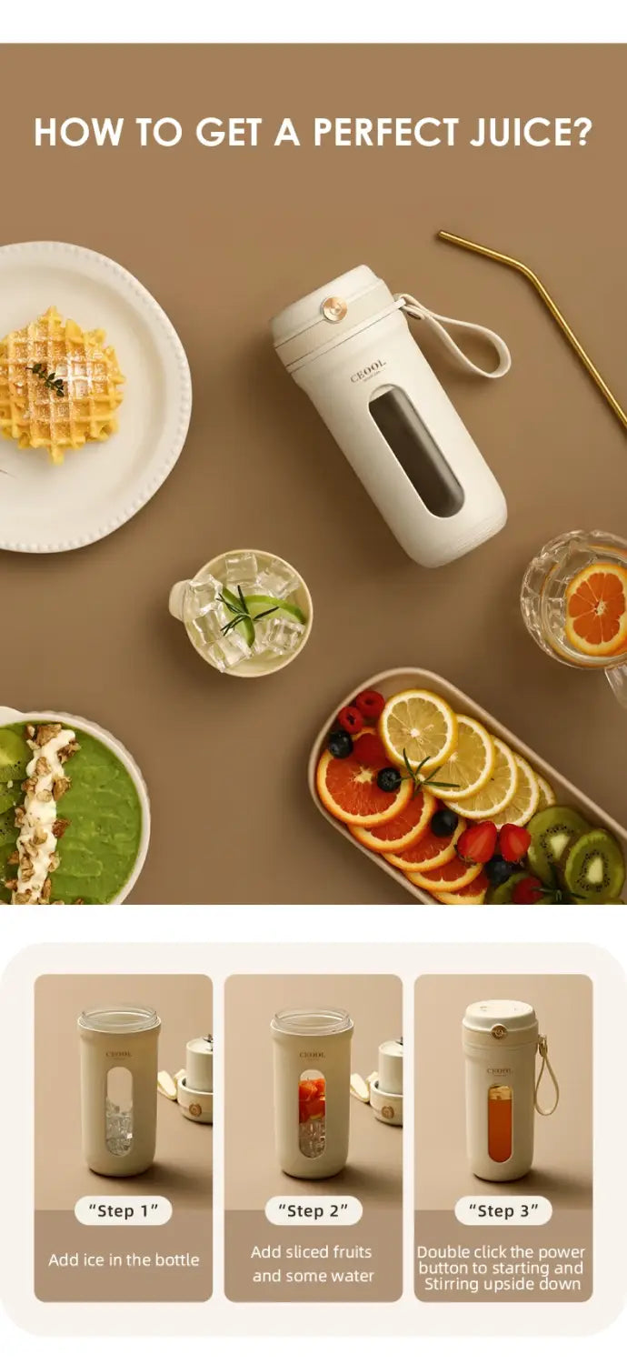 Ultimate Portable Electric Blender with 10 Stainless Steel Blades for On-the-Go Smoothies