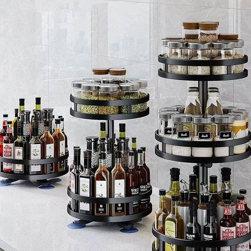 360 Rotation Spice Rack Multi-Layer Kitchen Organizer Tray - Estalios