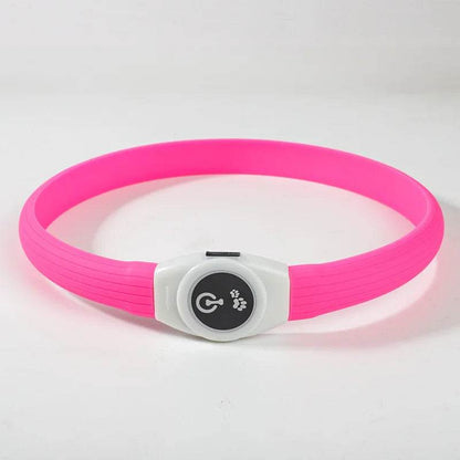 LED Luminous Dog Collar Waterproof USB Light for Night Safety - Estalios