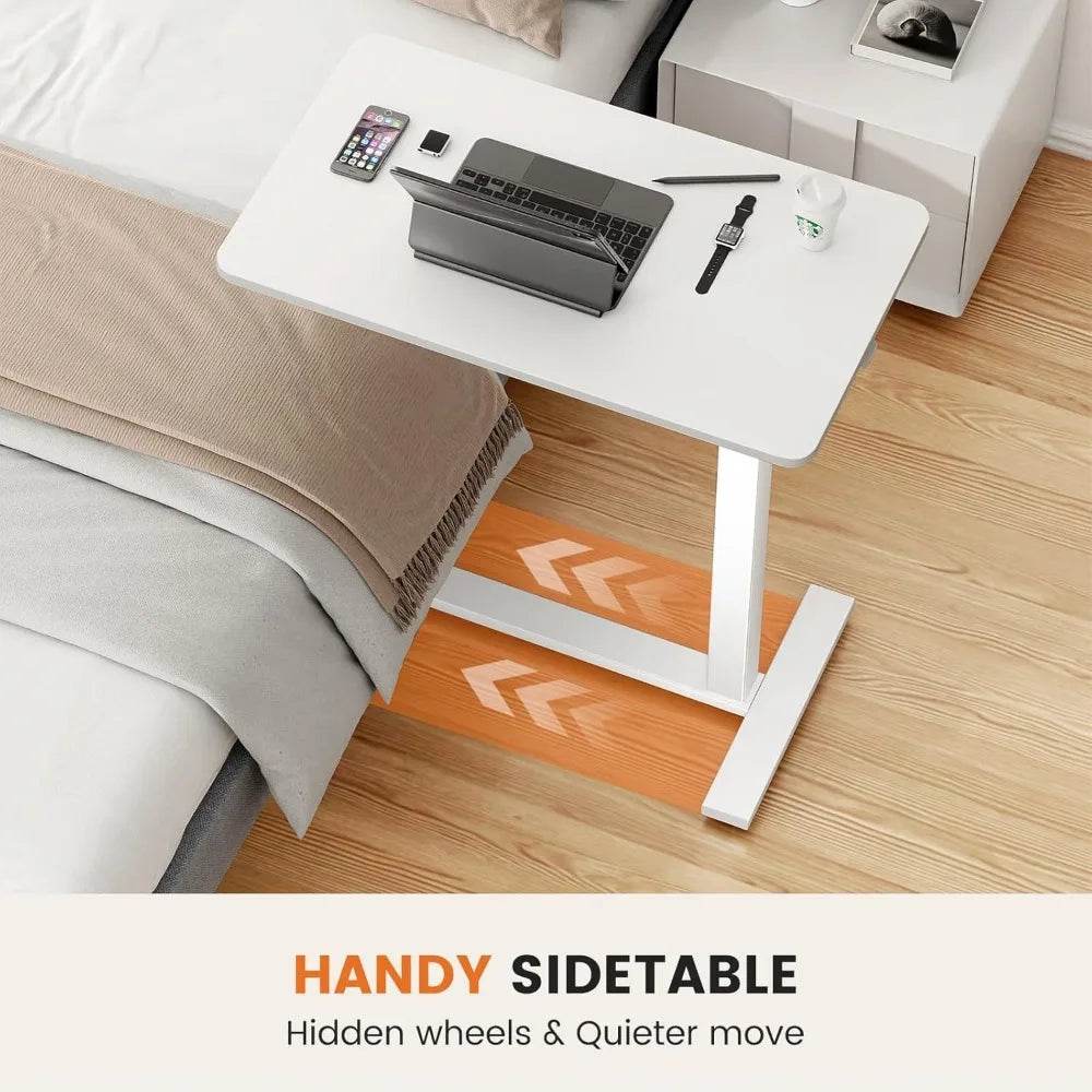 Adjustable Overbed Bedside Table with Wheels for Home Use - Estalios