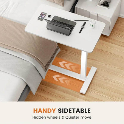 Adjustable Overbed Bedside Table with Wheels for Home Use - Estalios