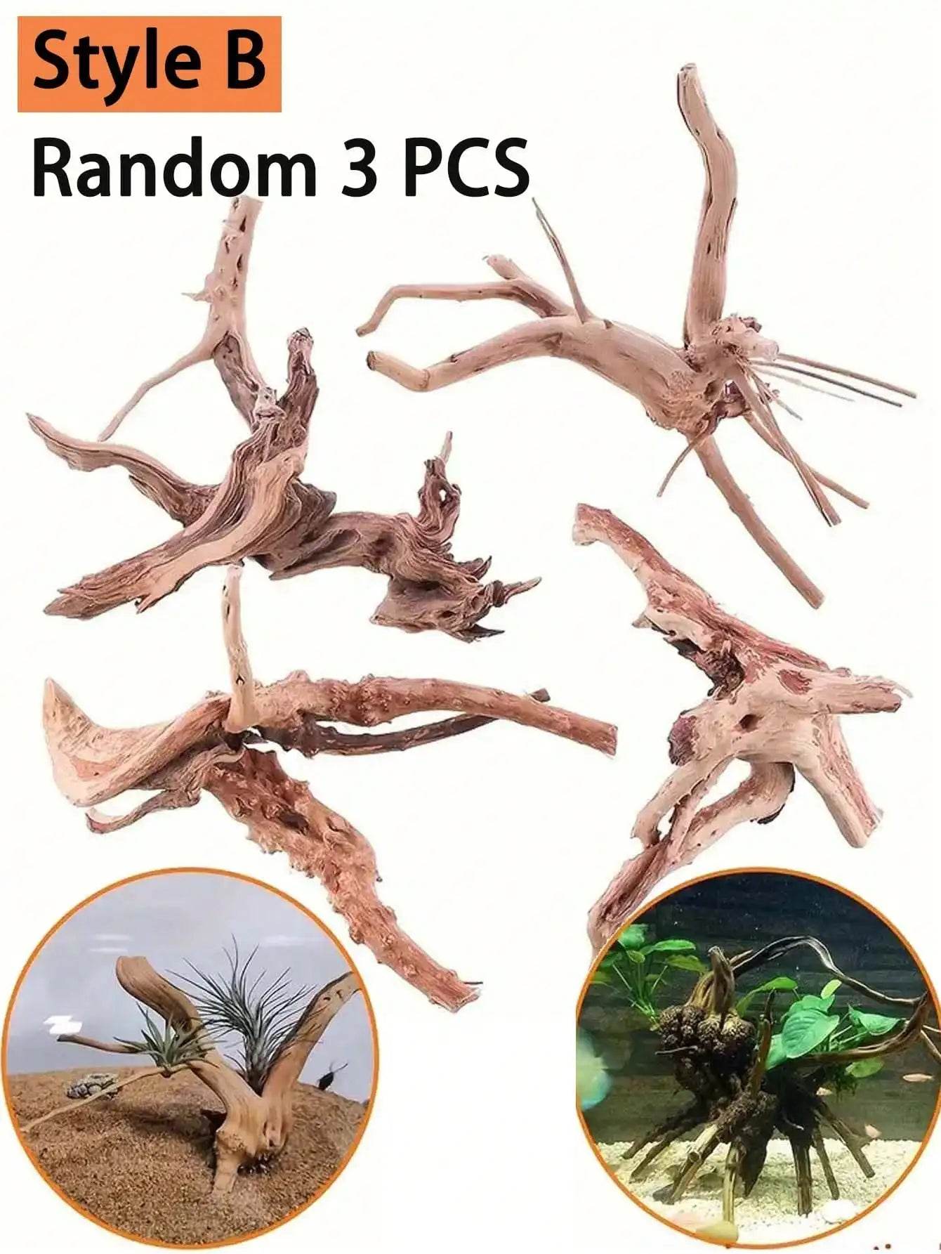 5-10CM Small Natural Tree Trunk Aquarium Decoration Ornament - Estalios