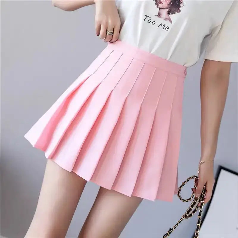 2024 White Women Pleated Skirts Summer High Waist Zipper Girls Dancing JK Mini Skirts Black Fashion Student A Line