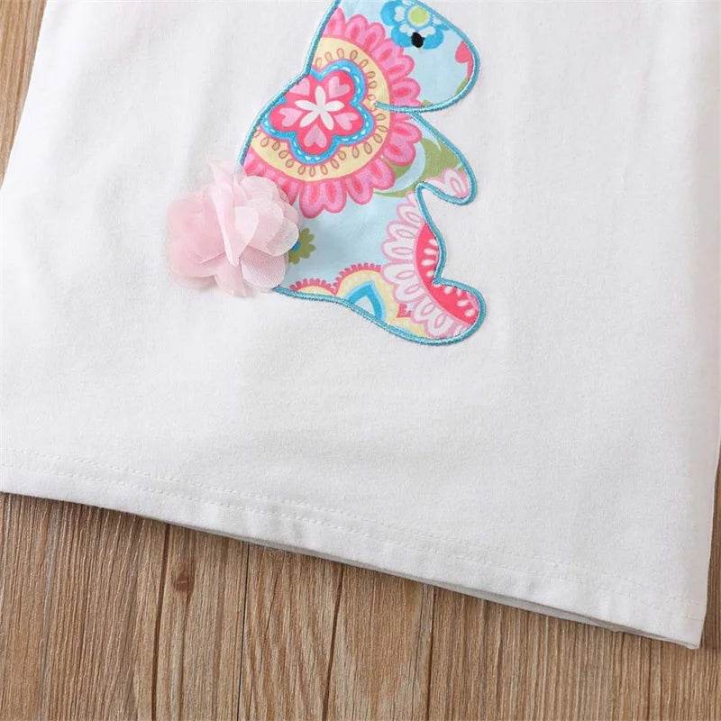 Toddler Girl 2-Piece Easter Outfits with Bunny Embroidery Top and Shorts Set for Spring Adorable Fly Sleeve Clothes - Estalios