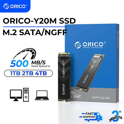 1TB 2TB 4TB ORICO Y20M M.2 SATA SSD 500MB/S for Laptops - Estalios