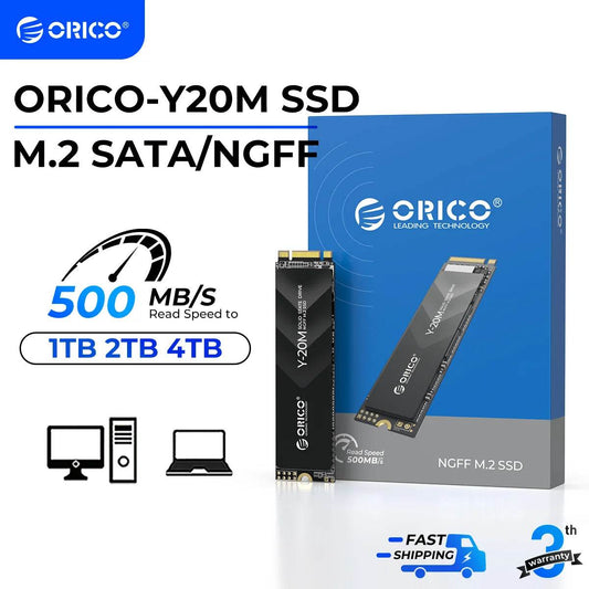 1TB 2TB 4TB ORICO Y20M M.2 SATA SSD 500MB/S for Laptops - Estalios