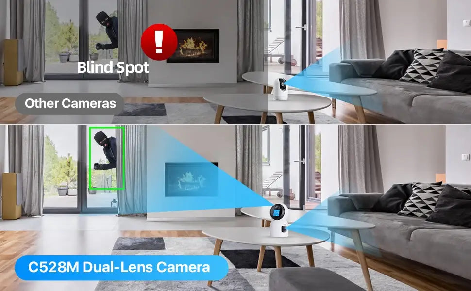 Cámaras inteligentes para bebés ZOSI con WiFi, PTZ, seguimiento automático, IA, panorámica de 360°, videovigilancia para interiores