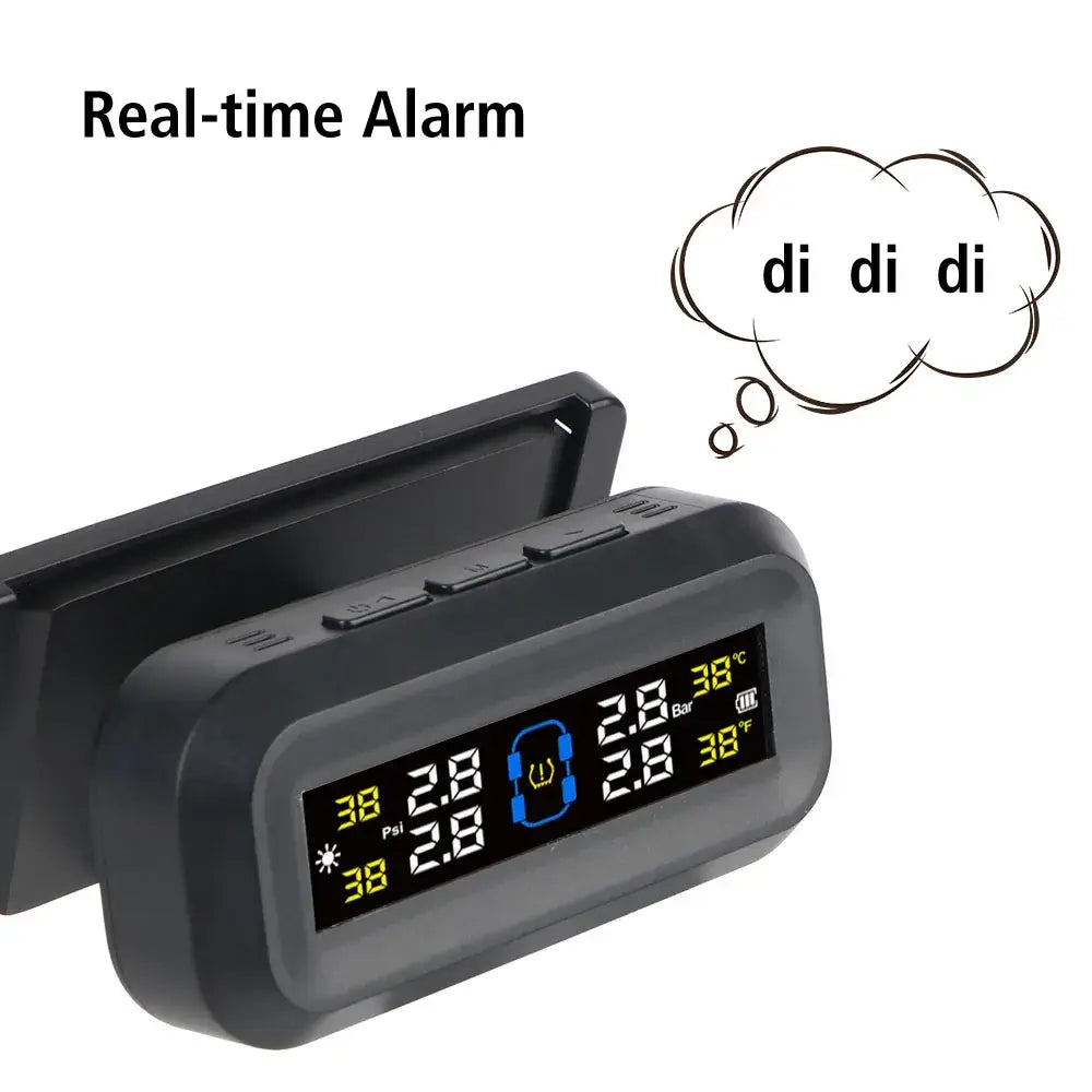 Digital Tire Pressure Monitoring System with Solar Sensors for Fuel Savings and Safety.