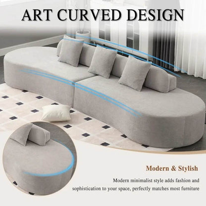 130.5'' Modern Cloud Sofa Couch with 3 Comfy Pillows - Estalios