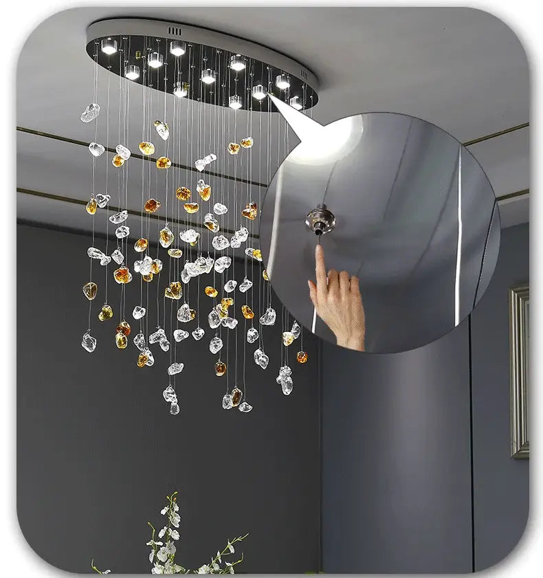 Lámpara de araña de cristal moderna LED para comedor, luces decorativas