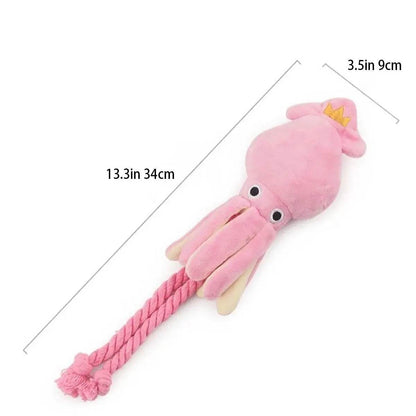 Bite-Resistant Plush Octopus Dog Toy for Fun Playtime - Estalios