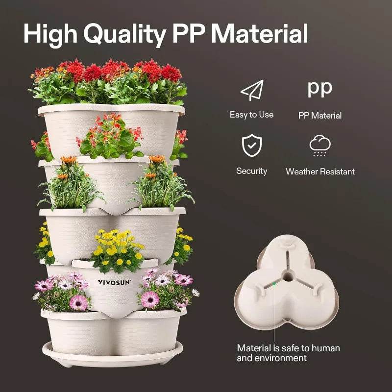 2-Pack 5 Tier Vertical Gardening Planter for Herbs and Vegetables - Estalios
