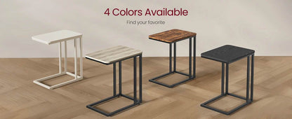 Coffee Laptop Mobile Tablet, Industrial Side Table on Wheels - Estalios