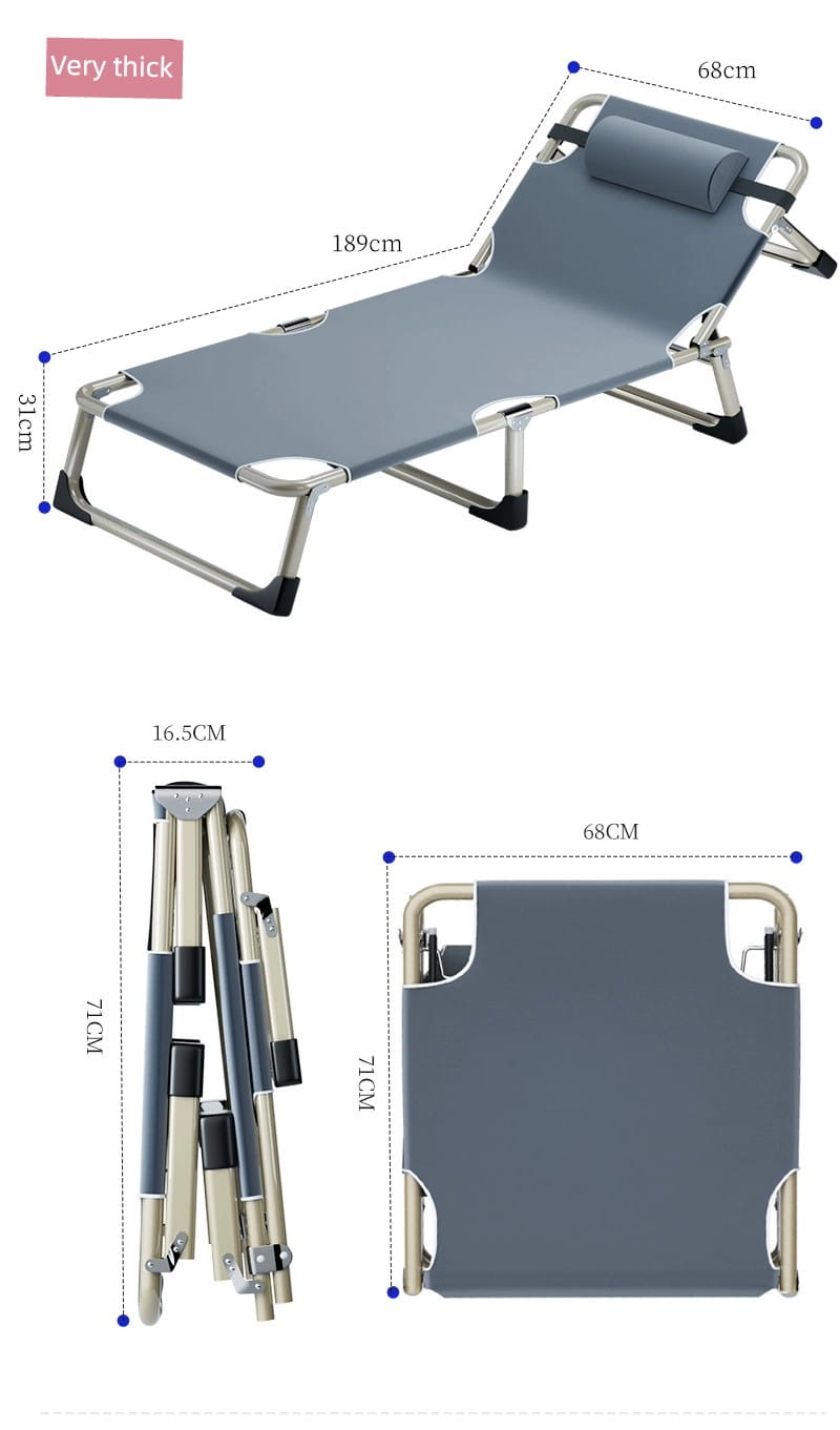 Cama plegable para exteriores, sencilla, ideal para el hogar y la oficina.