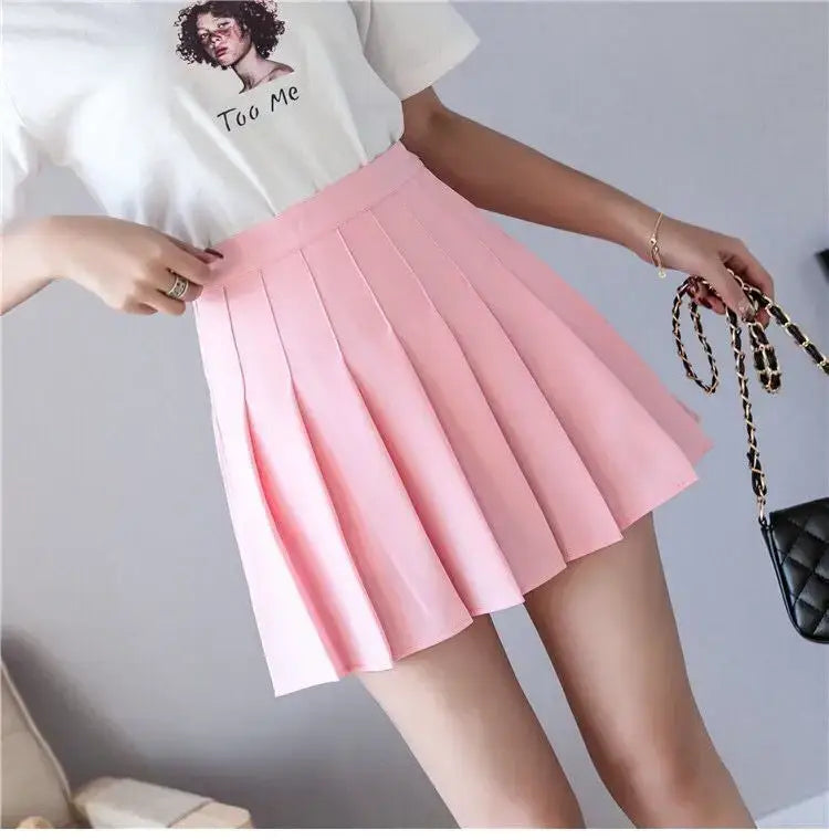 2024 White Women Pleated Skirts Summer High Waist Zipper Girls Dancing JK Mini Skirts Black Fashion Student A Line