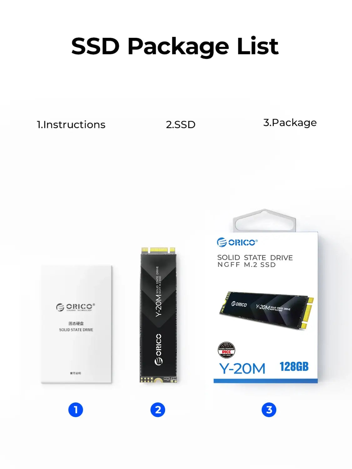 ORICO Y20M M.2 SATA SSD 1 TB 2 TB 4 TB für schnelles Speicher-Upgrade