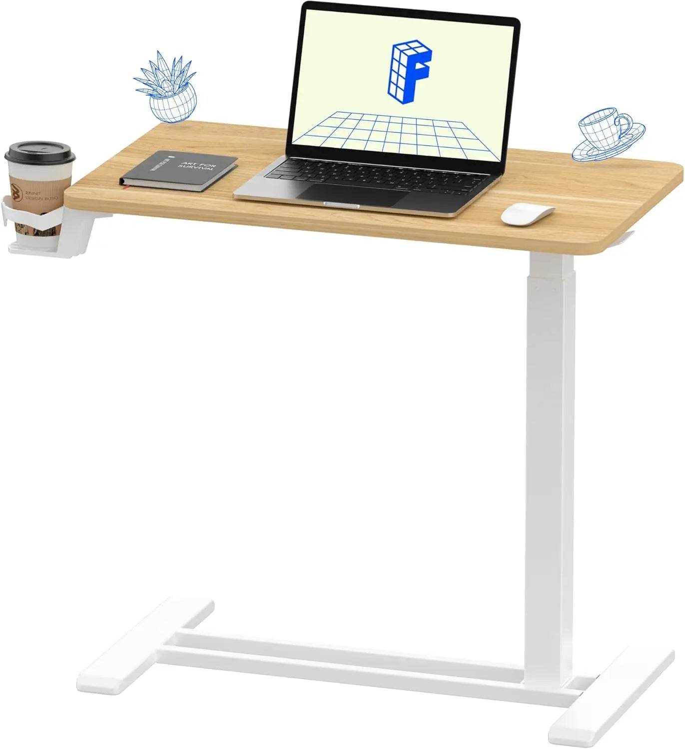 Electric Standing Desk with Drawers, Glass Adjustable Height - Estalios