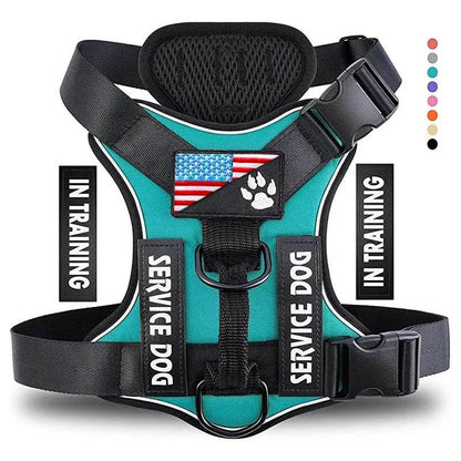 Reflective Service Dog Harness with 5 Patches, Adjustable - Estalios
