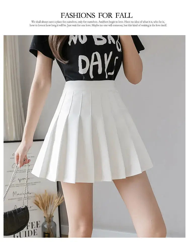 2024 White Women Pleated Skirts Summer High Waist Zipper Girls Dancing JK Mini Skirts Black Fashion Student A Line