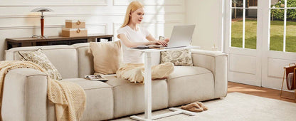 Adjustable Overbed Bedside Table with Wheels for Home Use - Estalios