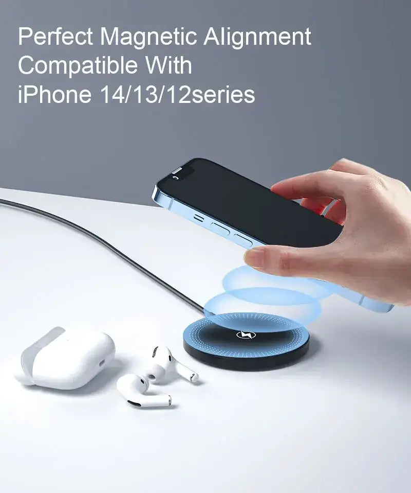 Cargador inalámbrico magnético de 30 W para iPhone y AirPods