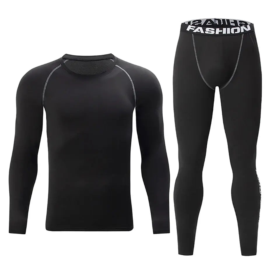 Navy Blue 2-Piece Mens Tight Thermal Set