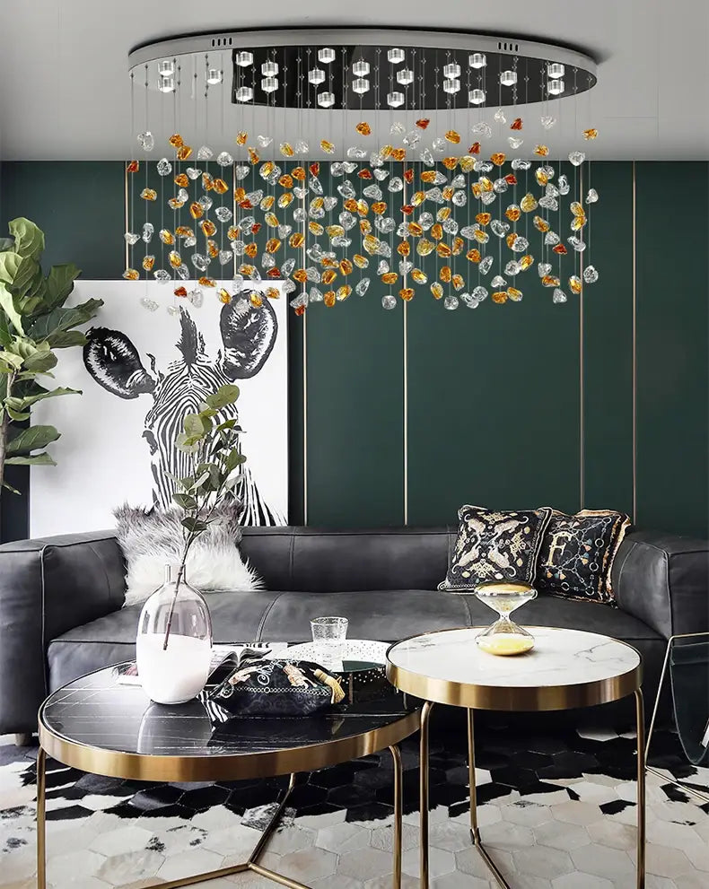 Lámpara de araña de cristal moderna LED para comedor, luces decorativas