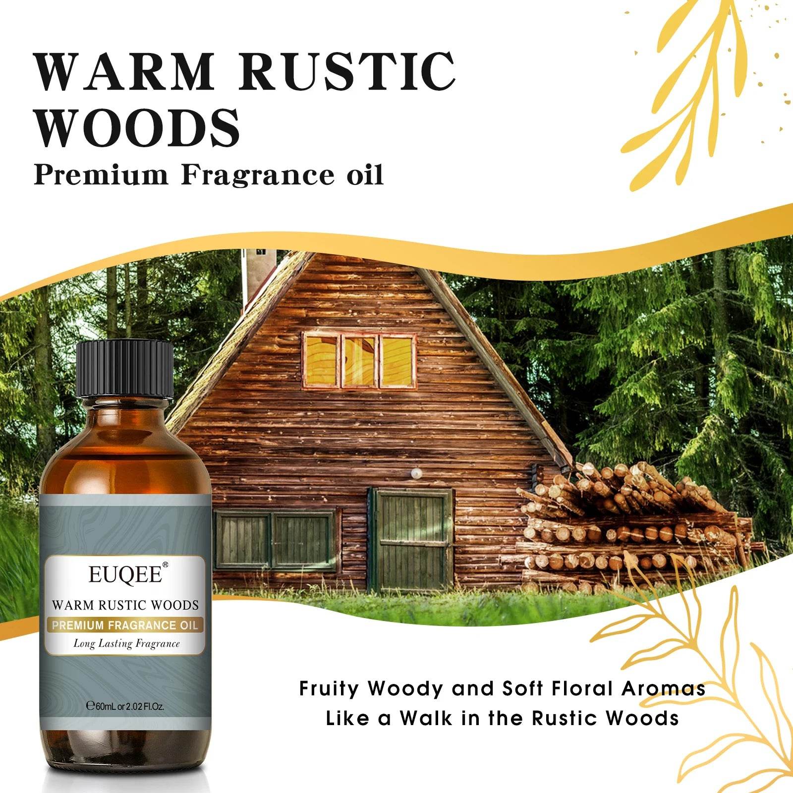 EUQEE 60ml Men's Fragrance Oils for Car Diffusion Aromas - Estalios