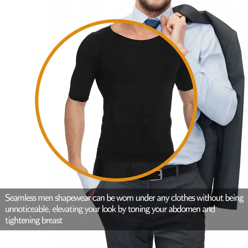 Camiseta moldeadora de pérdida de peso para hombre, camiseta de compresión adelgazante