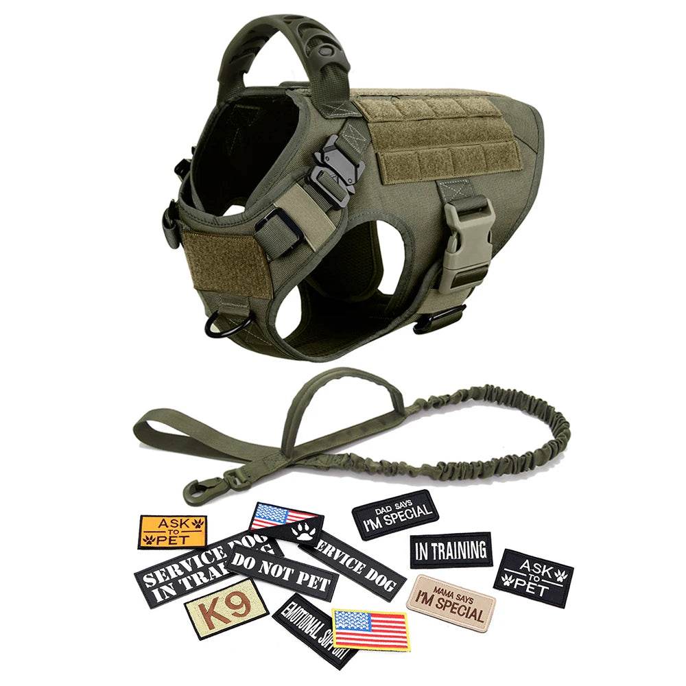 Military Large Dog Harness Leash for Tactical Training - Estalios