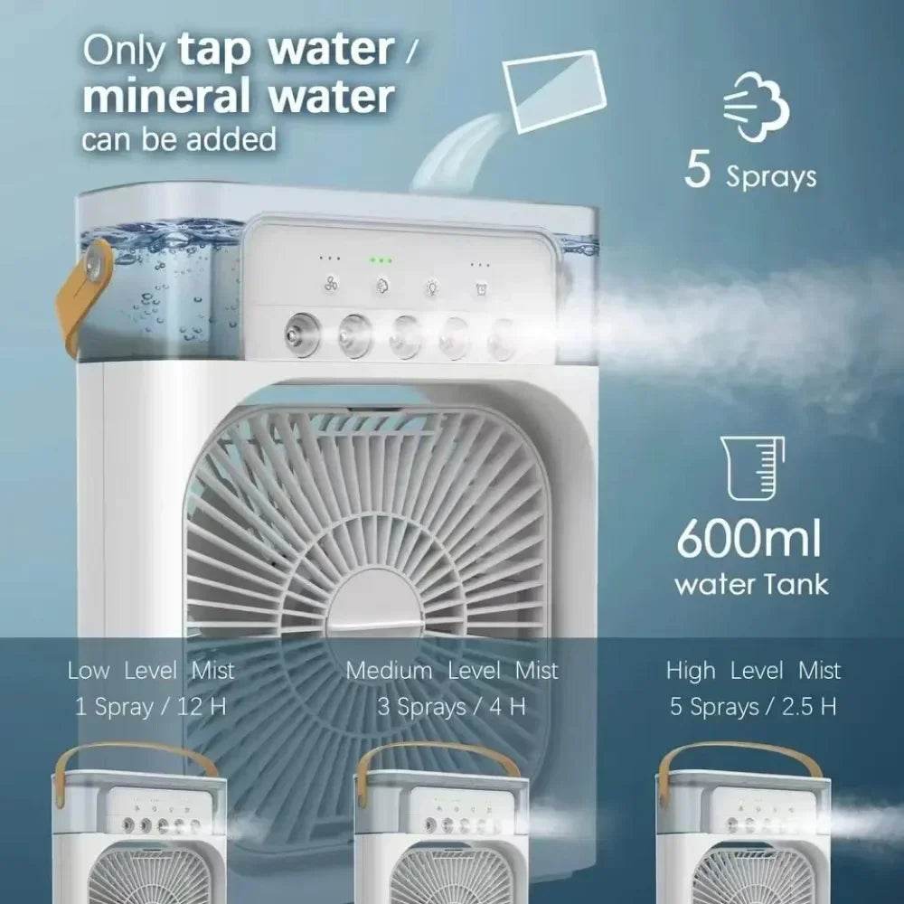 Summer Cooling Fan Desktop Humidifier Portable Spray Chiller - Estalios