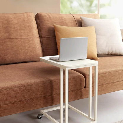 Coffee Laptop Mobile Tablet, Industrial Side Table on Wheels - Estalios