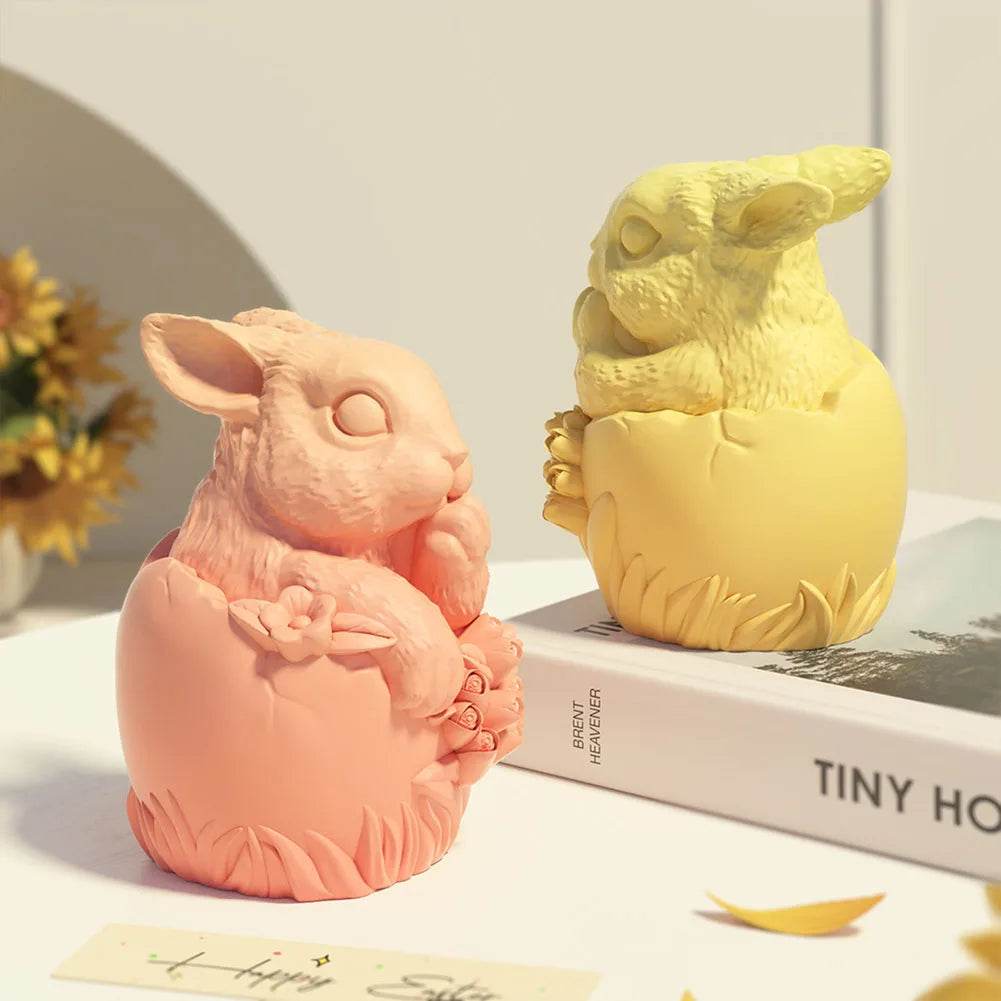 Easter Mold 3D Easter Bunny Egg Candle Silicone Mold Handmade DIY Easter Decorative Ornament Resin Mold Plaster Handicrafts - Estalios