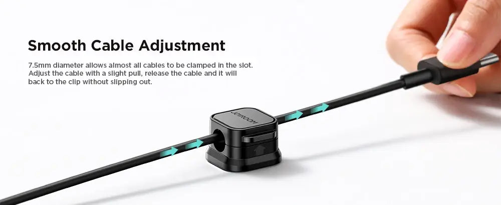 Joyroom Magnetic Cable Clips - Adjustable Cord Holder for Under-Desk Cable Management & Organization