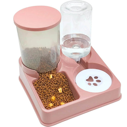 Automatic Cat Feeder Water Dispenser Set 2 In 1 Tilted Feeder - Estalios