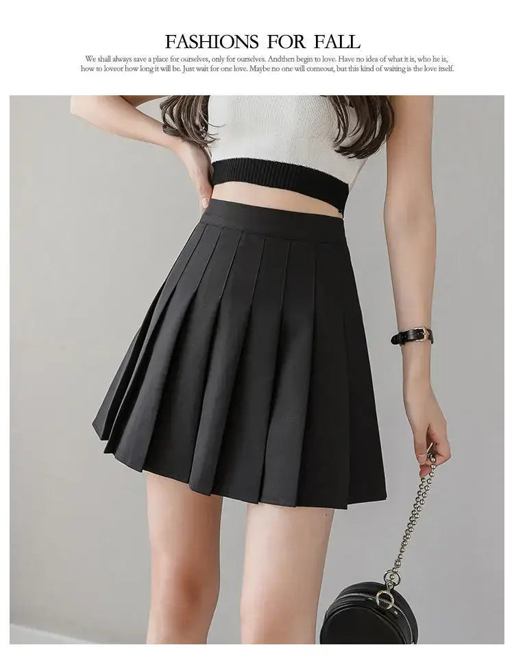 2024 White Women Pleated Skirts Summer High Waist Zipper Girls Dancing JK Mini Skirts Black Fashion Student A Line