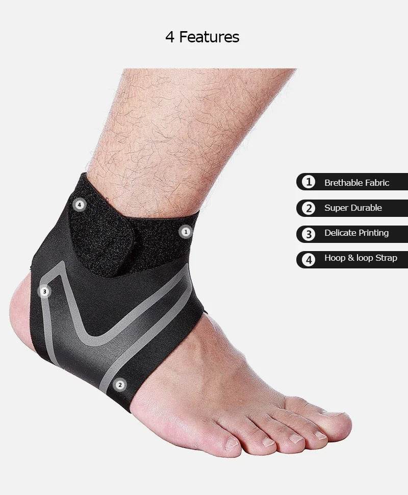 1 Pair Fitness Sports Ankle Brace Adjustable Compression Support - Estalios
