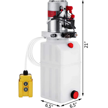 6 Quart Hydraulic Power Unit Pump for Dump Trailer 12V DC