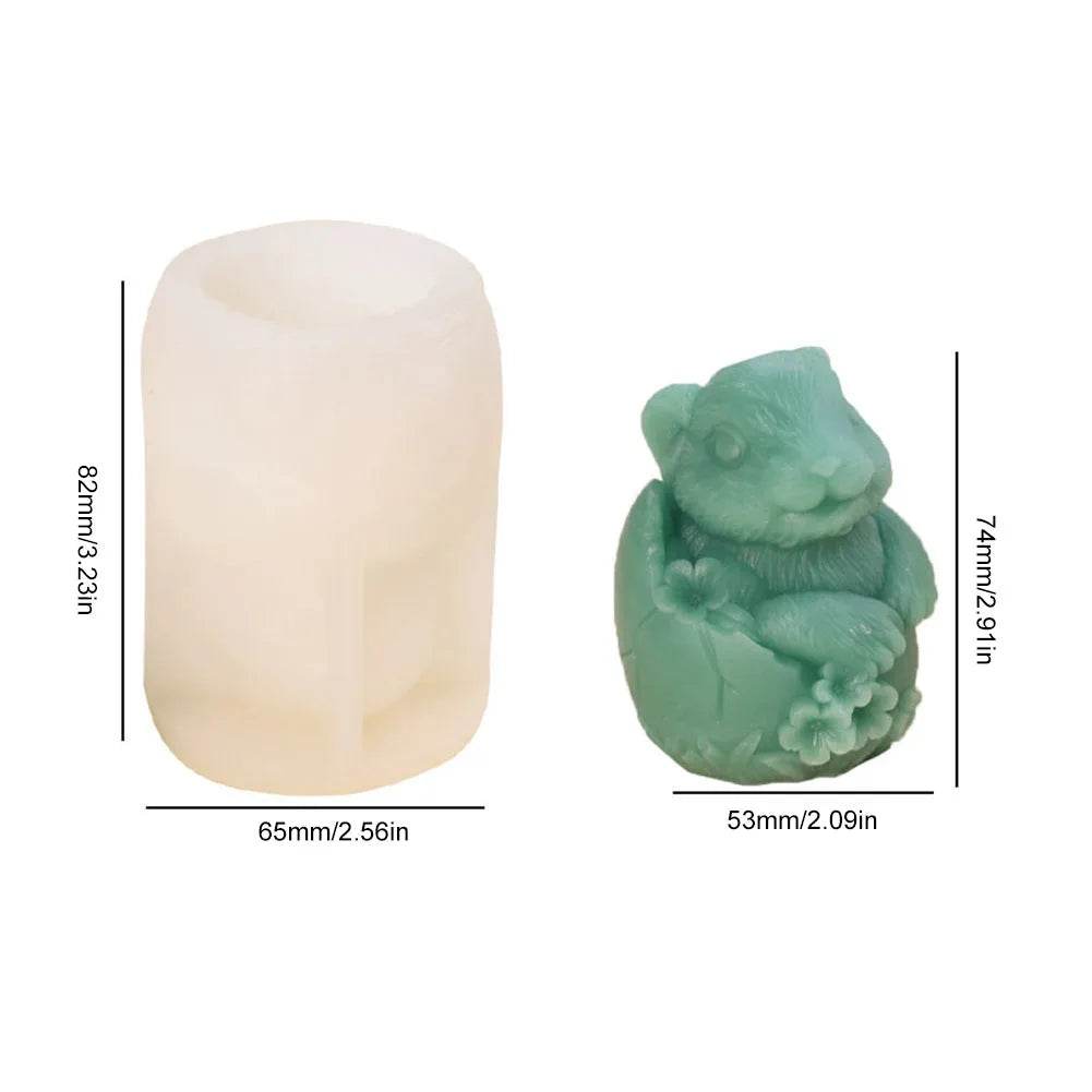 Easter Mold 3D Easter Bunny Egg Candle Silicone Mold Handmade DIY Easter Decorative Ornament Resin Mold Plaster Handicrafts - Estalios